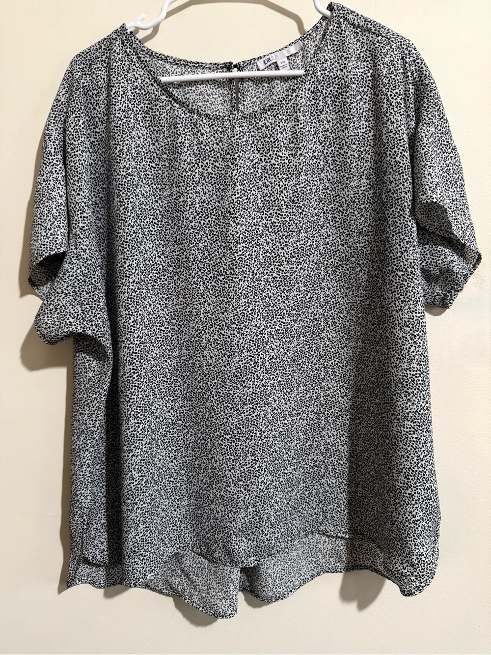 DR2 Black and White Speckled Short Sleeve Tunic